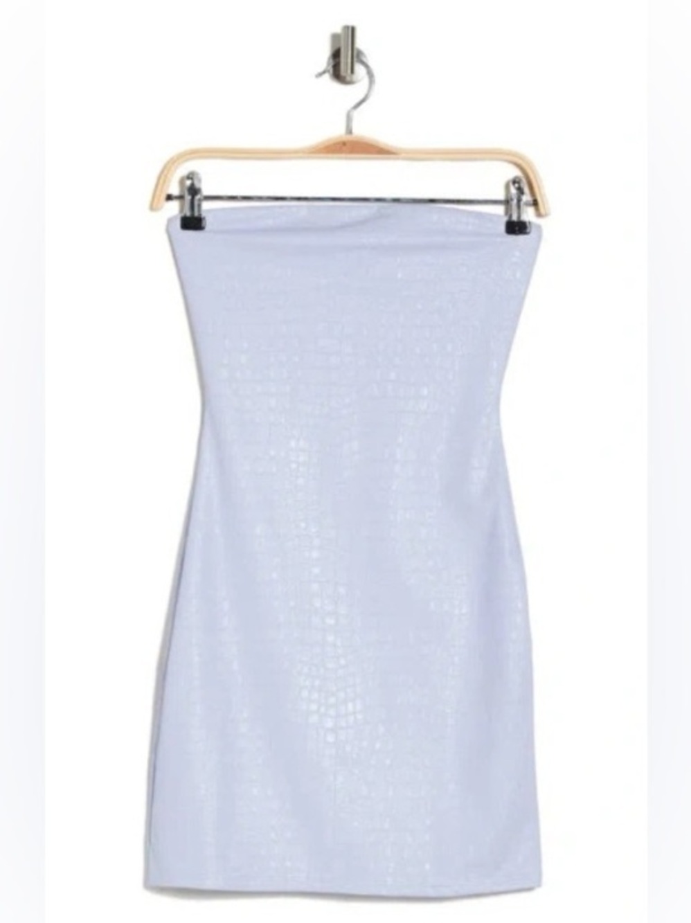 Naked Wardrobe Strapless Crocodile Lilac Dress